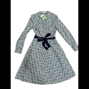 Boden NWT Blue Hearts Posy shirt dress Size 4 Midi Length Cotton Blend Classy